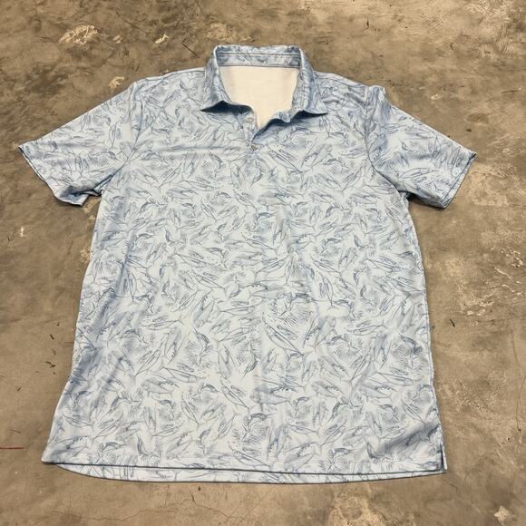 Huk Pursuit Performance Polo Shirt Men's XL Fish All over print - Picture 1 of 7